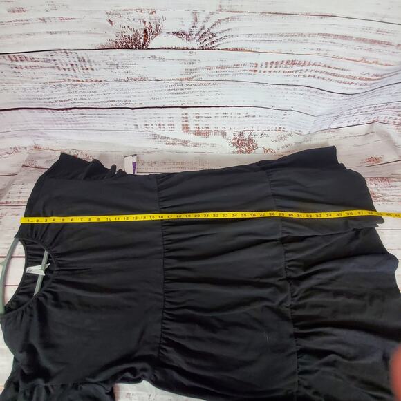 Seven7 Black Tiered Cottagecore Dress Sz 1X Ruffle Pleated Stretchy Pockets NWT - Picture 15 of 16